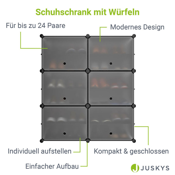 Schuhschrank mit Würfel & Türen