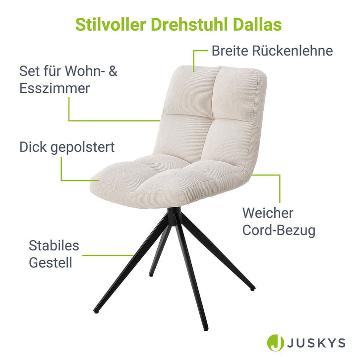 Drehstuhl Dallas mit Cord