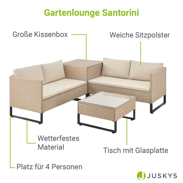 Gartenlounge für 4 Personen Santorini