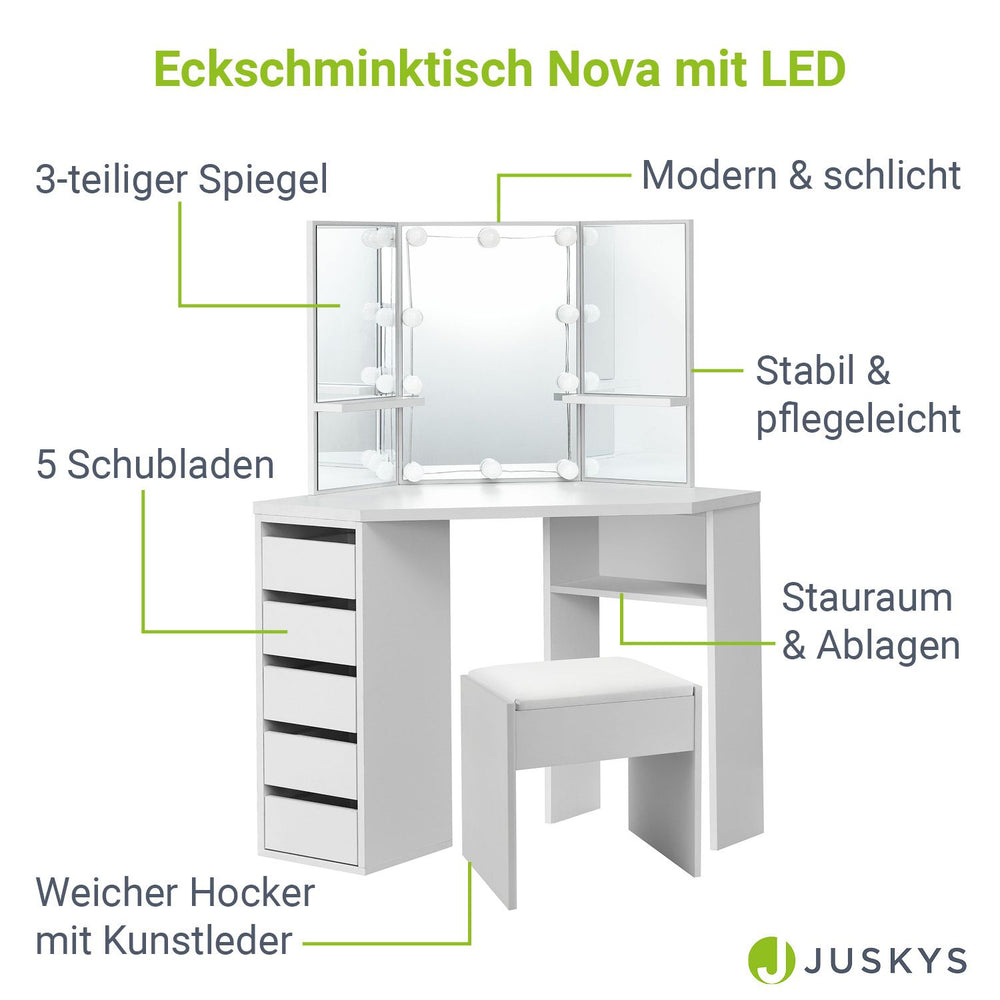 Schminktisch Nova mit Hocker Melly