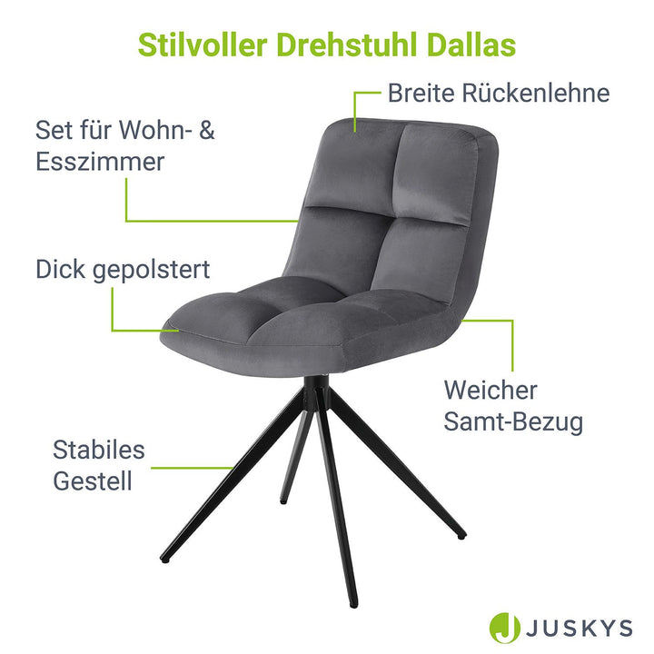 Drehstuhl Dallas mit Samt