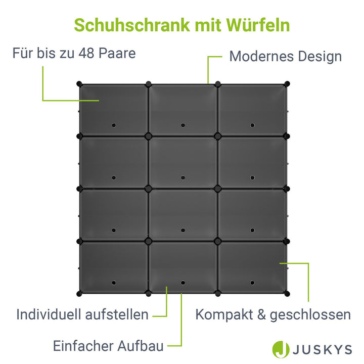 Schuhschrank mit Würfel & Türen