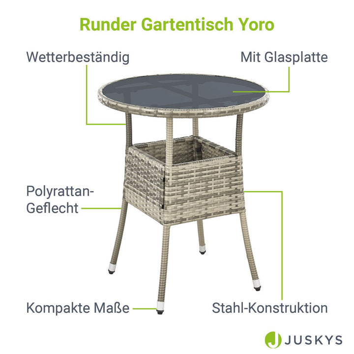 Runder Polyrattan Gartentisch Yoro