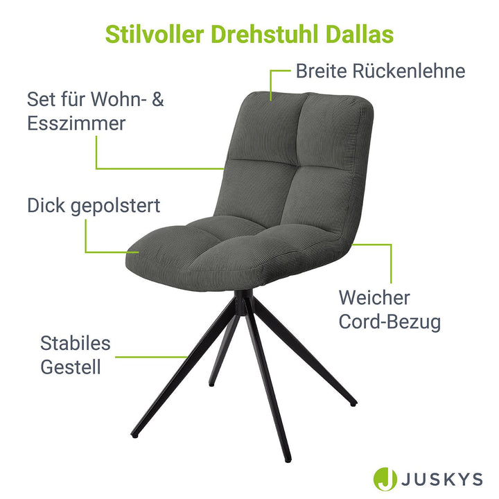 Drehstuhl Dallas mit Cord