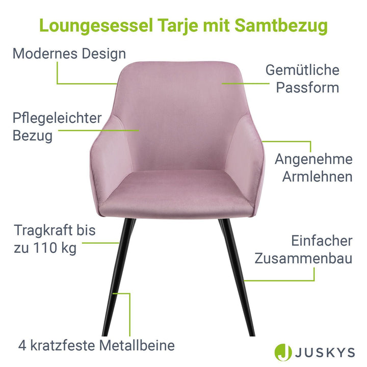 Loungesessel Tarje mit Samtbezug