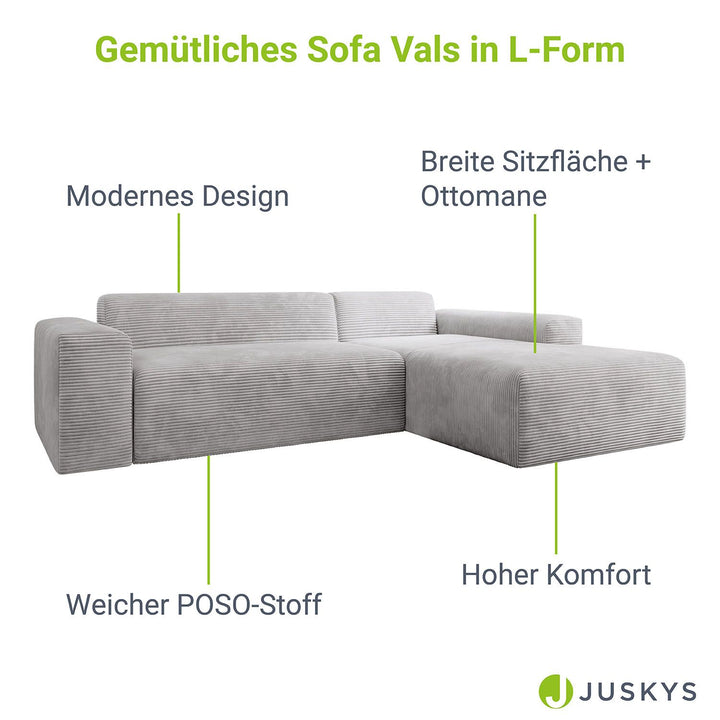 Sofa in L-Form Vals