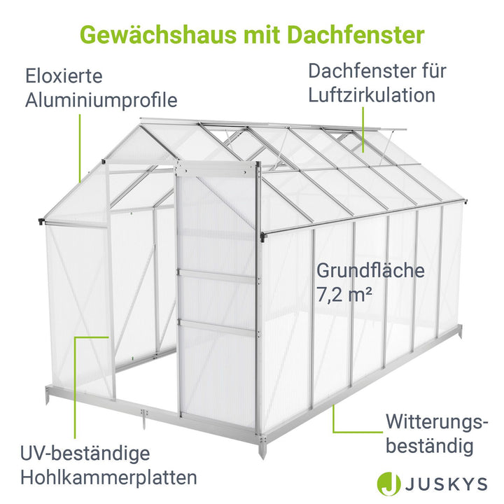 Aluminium Gewächshaus mit Fundament