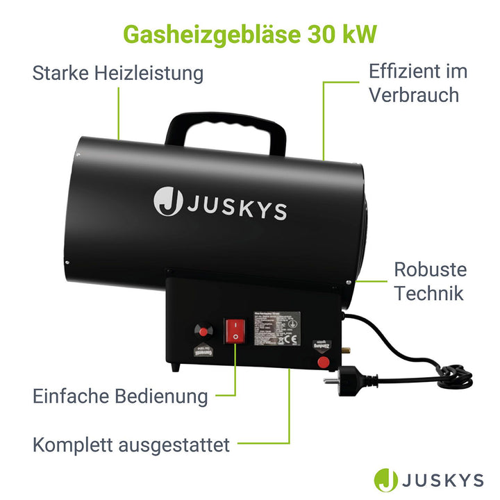 Gasheizgebläse in Schwarz