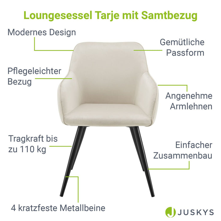 Loungesessel Tarje mit Samtbezug