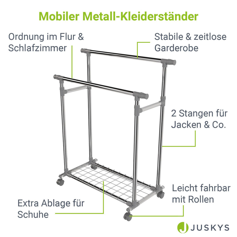 Metall Kleiderständer auf Rollen