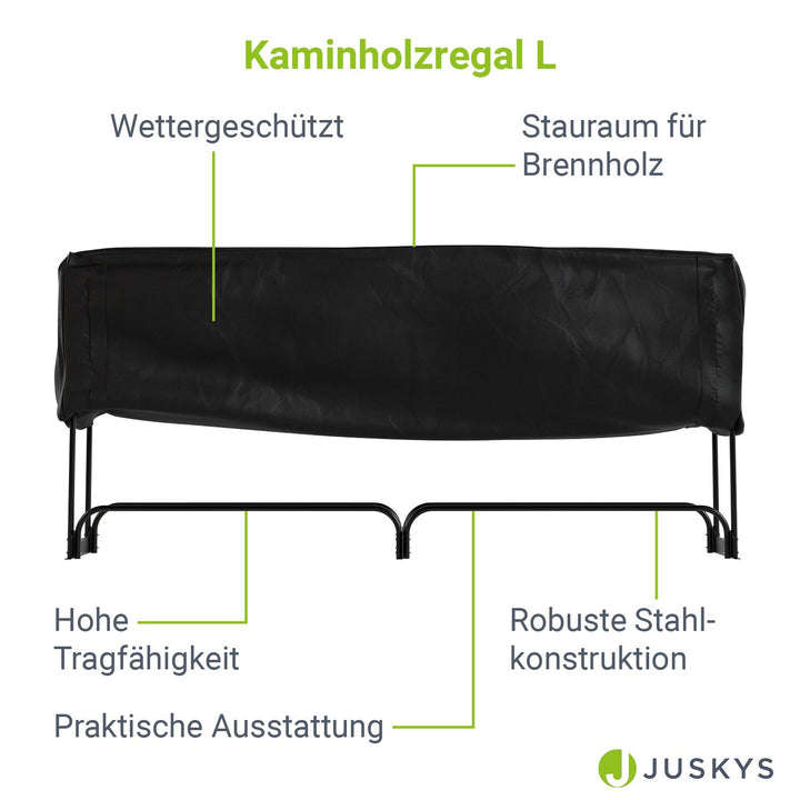 Kaminholzregal außen mit Abdeckung