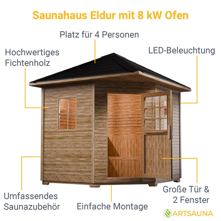 Outdoor Saunahaus Eldur - 8 kW