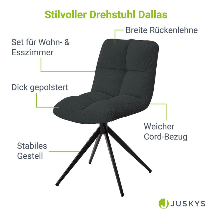 Drehstuhl Dallas mit Cord