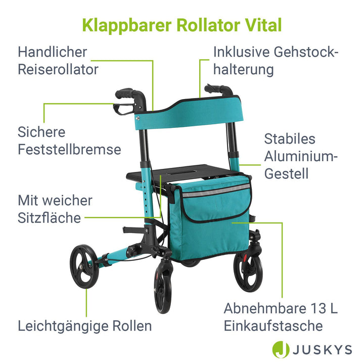 Aluminium Rollator Vital mit Sitz