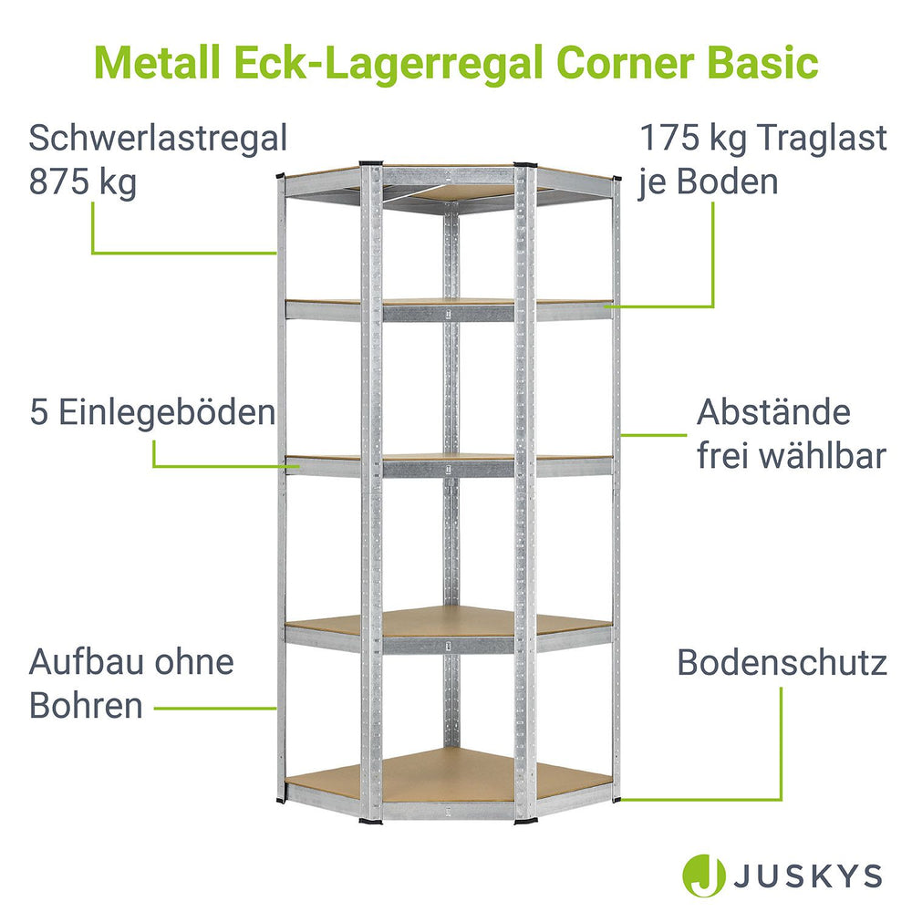 Eckregal Corner Basic 180 x 70 x 40 cm