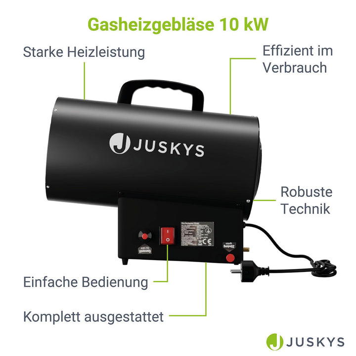 Gasheizgebläse in Schwarz
