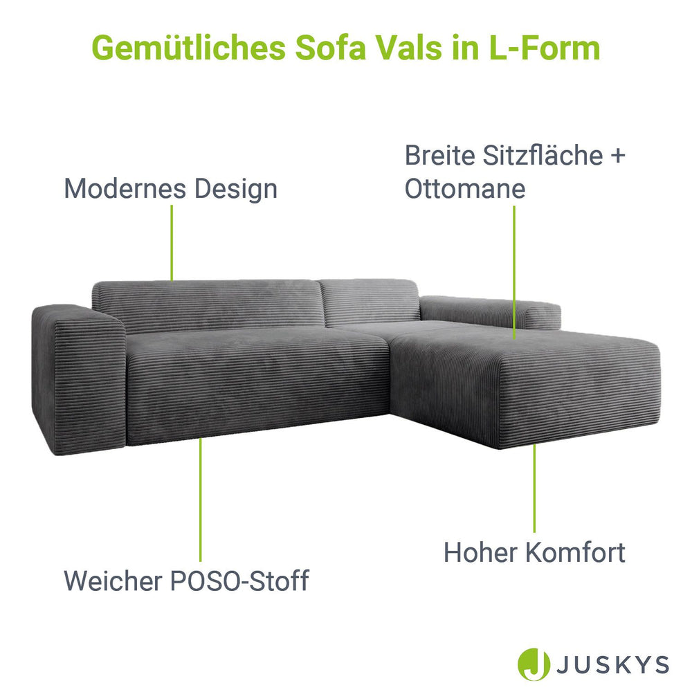 Sofa in L-Form Vals