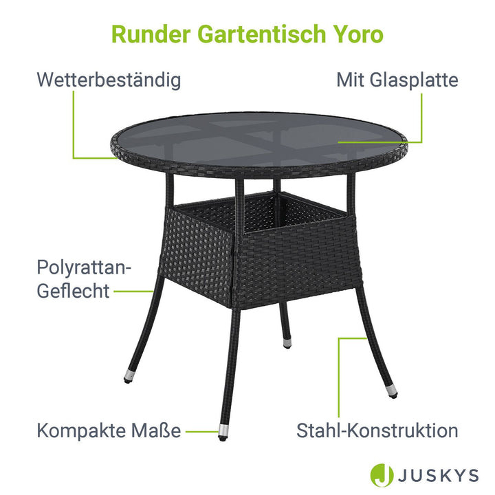 Runder Polyrattan Gartentisch Yoro