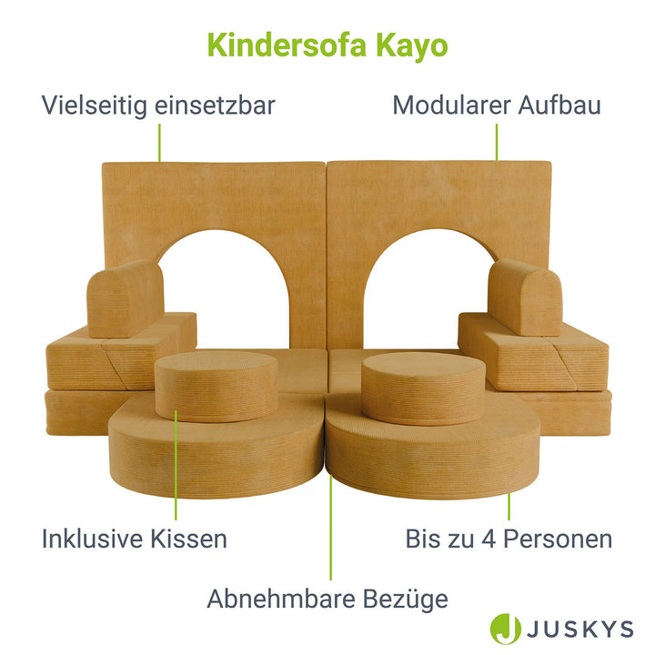 Kindersofa Kayo mit Cord Bezug & Kissen