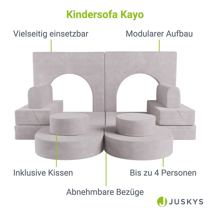 Kindersofa Kayo mit Cord Bezug & Kissen