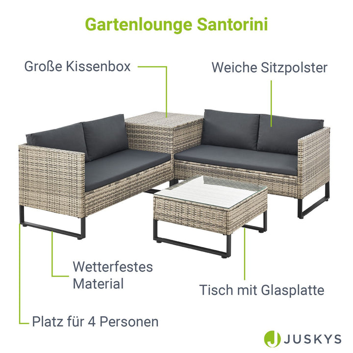 Gartenlounge für 4 Personen Santorini