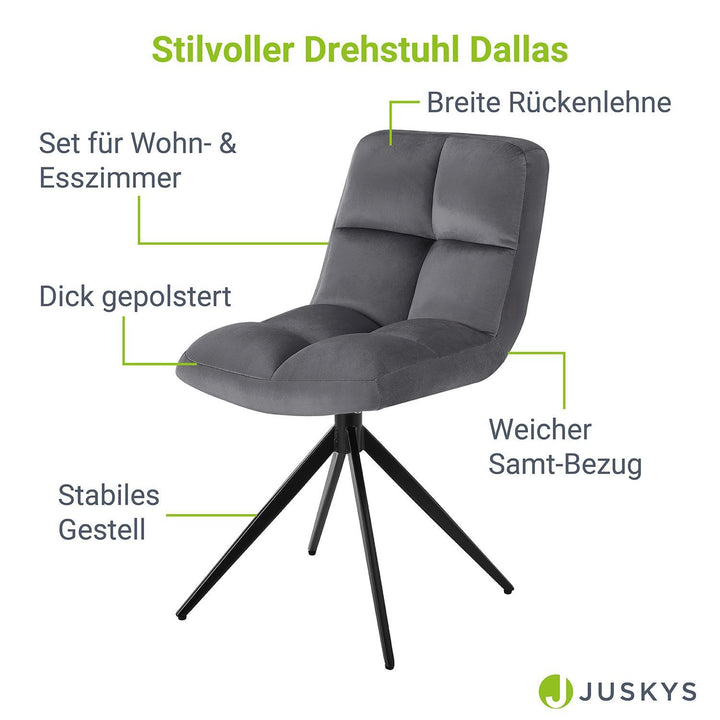 Drehstuhl Dallas mit Samt