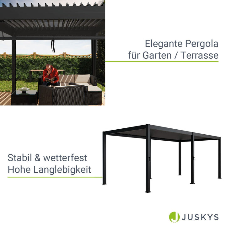 Lamellendach Tahiti 3 x 5,9 m inkl. 1x Seitenwand 3 m