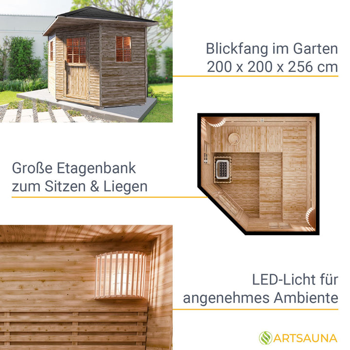 Outdoor Saunahaus Eldur - 8 kW