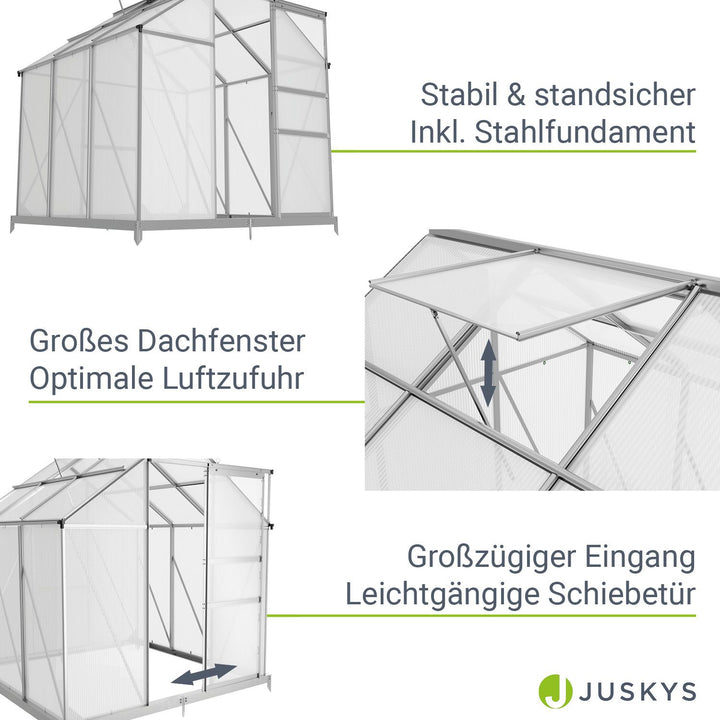 Aluminium Gewächshaus mit Fundament