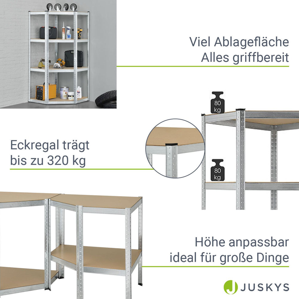 Eckregal Corner Easy 160 x 75 x 40-75 cm