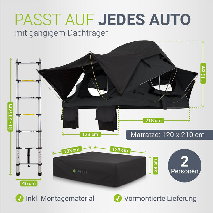 Dachzelt Lago für 2-3 Personen