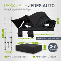 Dachzelt Lago für 2-3 Personen
