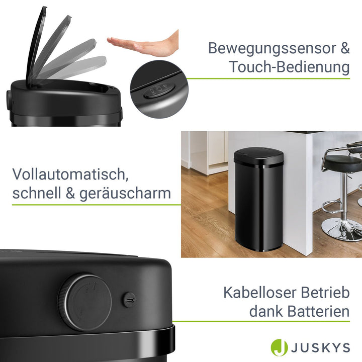 Rechteckiger Mülleimer mit Sensor