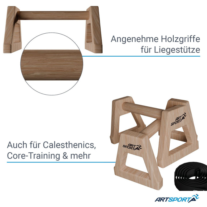 Liegestützgriffe aus Holz