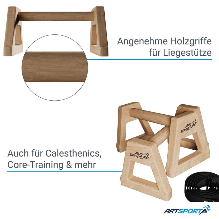 Liegestützgriffe aus Holz