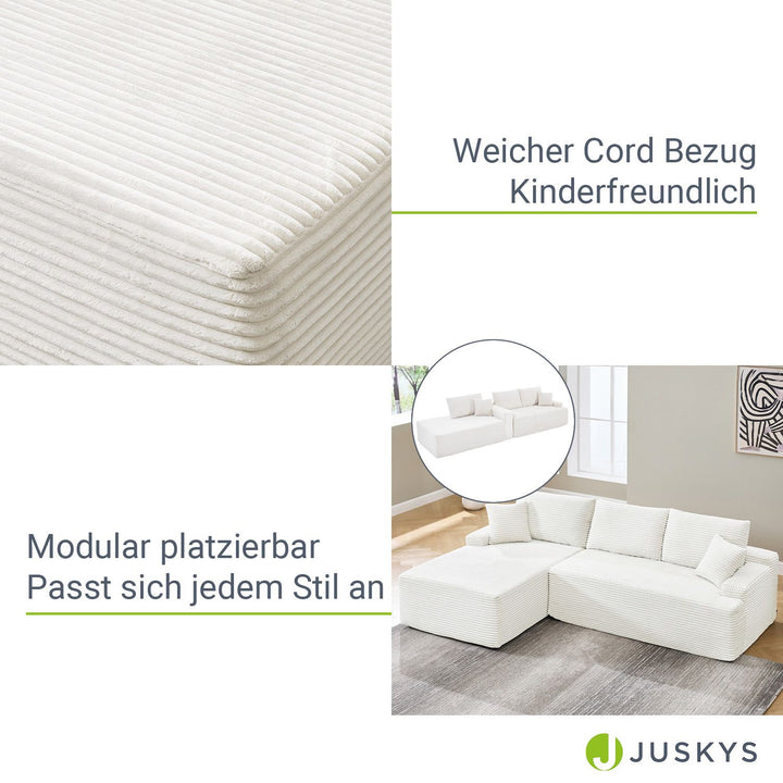 Sofa Coredo mit Cord Bezug & Dekokissen