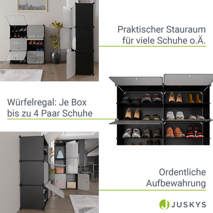 Schuhschrank mit Würfel & Türen