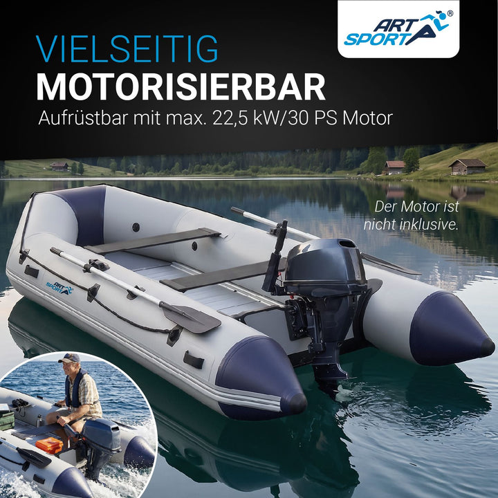 Schlauchboot 3,80 m Komplett-Set mit Paddeln & Pumpe