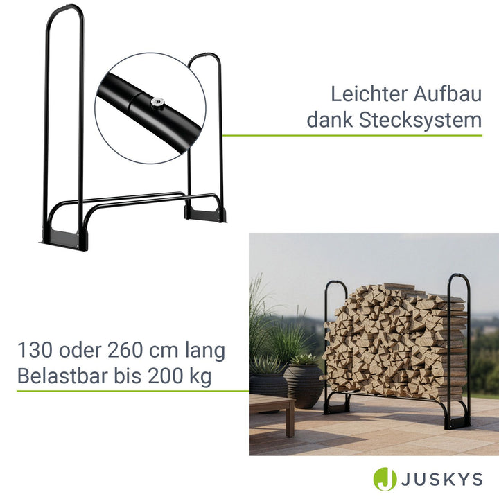 Kaminholzregal außen mit Abdeckung