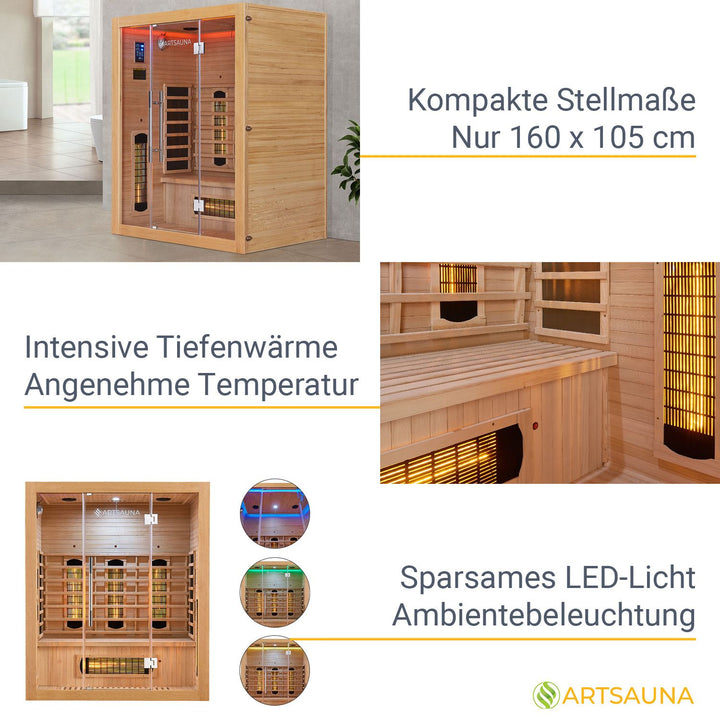 Infrarotkabine Kiruna160 mit Dual Technologie