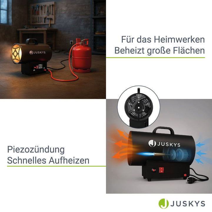 Gasheizgebläse in Schwarz