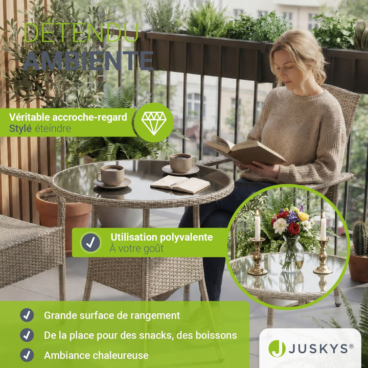 Runder Polyrattan Gartentisch Yoro