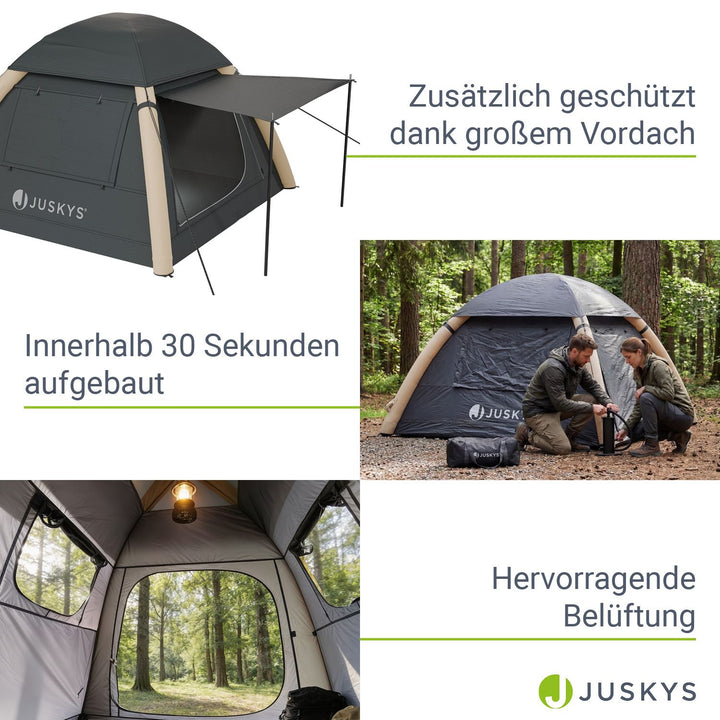 Aufblasbares Zelt mit Zubehör für 1-4 Personen