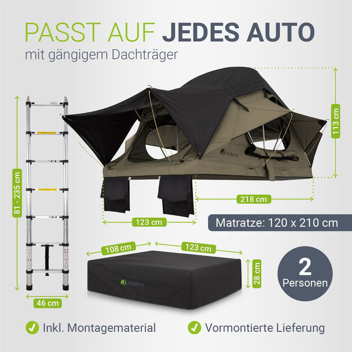 Dachzelt Lago für 2-3 Personen