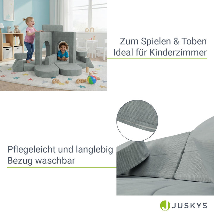 Kindersofa Kayo mit Cord Bezug & Kissen