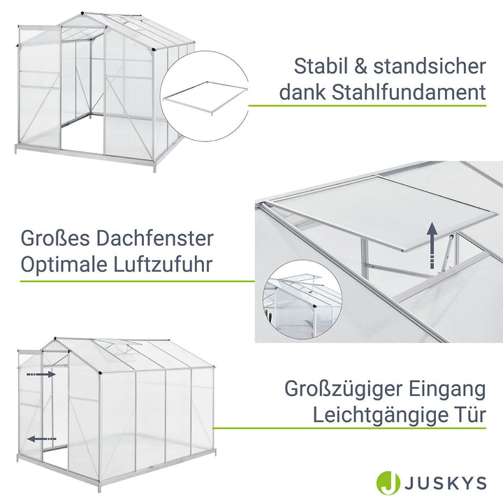 Aluminium Gewächshaus mit Fundament