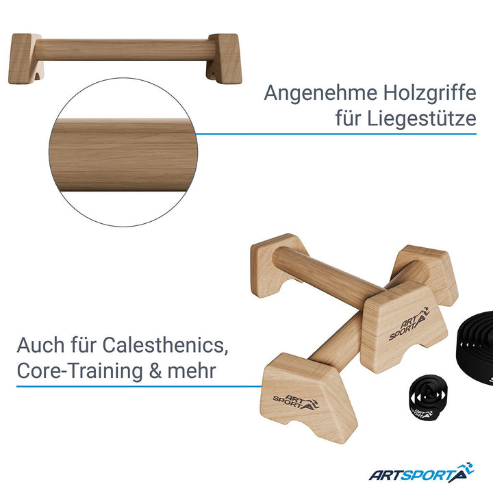 Liegestützgriffe aus Holz