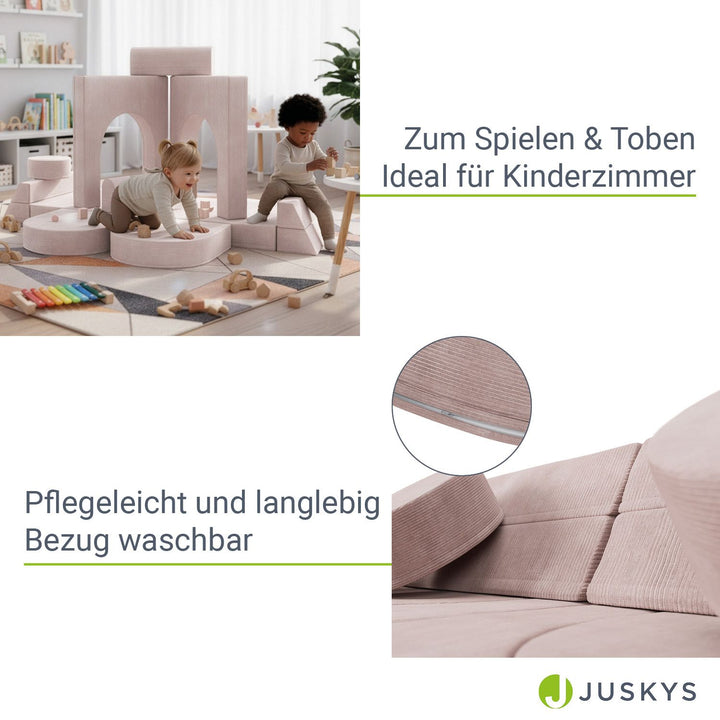 Kindersofa Kayo mit Cord Bezug & Kissen