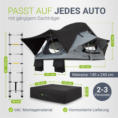 Dachzelt Lago für 2-3 Personen