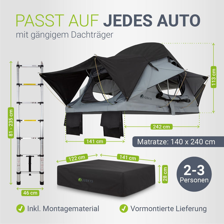 Dachzelt Lago für 2-3 Personen